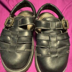 Dr. Martens Bark Grizzly Closed Toe Cross Strap Sandal Black